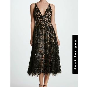 Dress the Population Blair Chic Floral Lace Midi Dress